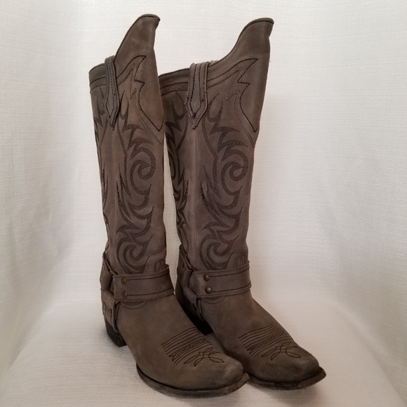 Old Gringo Grey Lanachaz Tall Cowboy Boots 7 - Picture 2 of 8